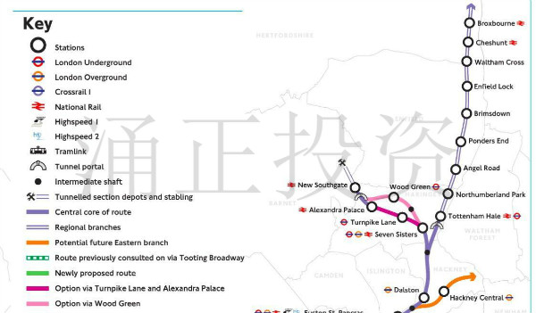 投资伦敦横贯城铁Crossrail2沿线地段指南