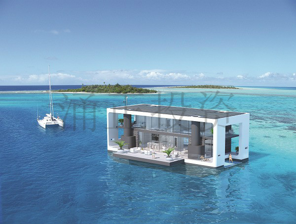 漂浮在海上的房屋